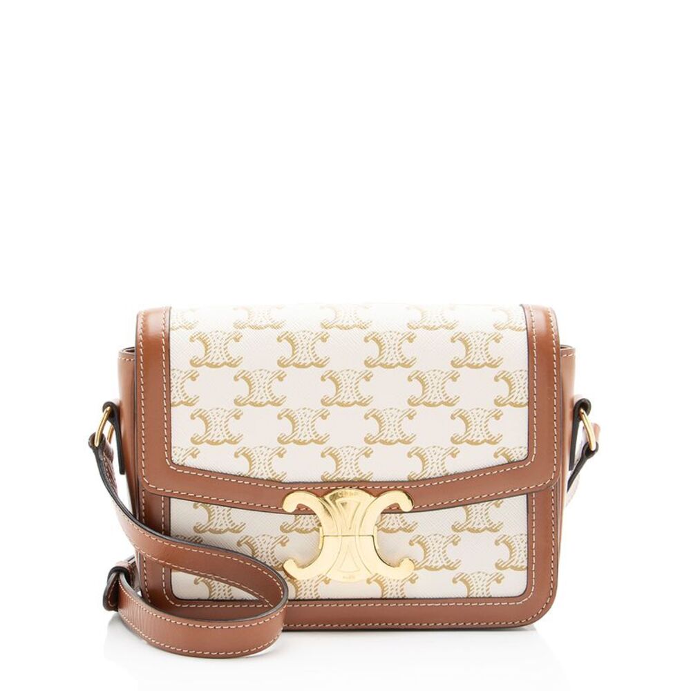 Celine Triomphe Canvas Calfskin Teen Shoulder Bag